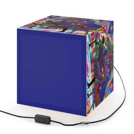 🎄✨Christmas Among The Twinkling Trees Light Cube Lamp – Art Deco Holiday Fantasy