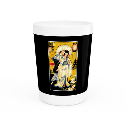 Golden Embrace Ceramic Shot Glass