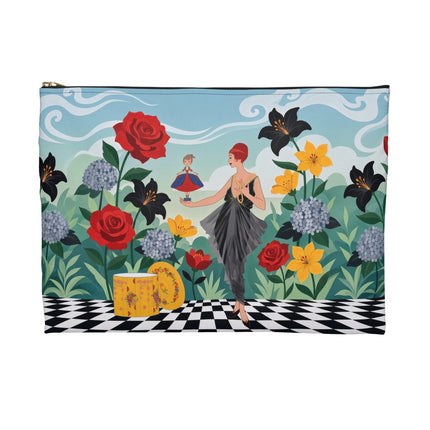 🌹🎭 The Lady Of The Little Dancer Accessory Pouch – Art Deco Floral Fantasy