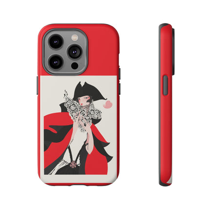 Crimson Masquerade Phone Case – Dramatic Grace & Bold Elegance