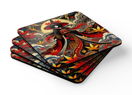 Kabuki Witch Corkwood Coaster Set