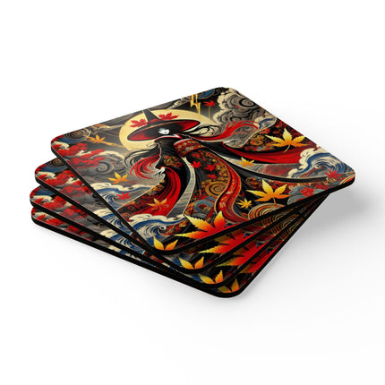 Kabuki Witch Corkwood Coaster Set