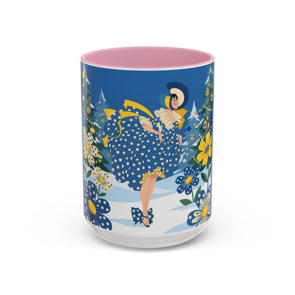 💙🌼 The Bluebell Christmas Promenade Colorful Mug – Art Deco Holiday Fantasy