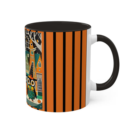 Night of the Trick-or-Treating Owlets Colorful Mugs, 11oz