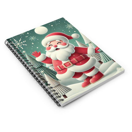 Santa's Joyful Night Spiral Notebook - Ruled Line