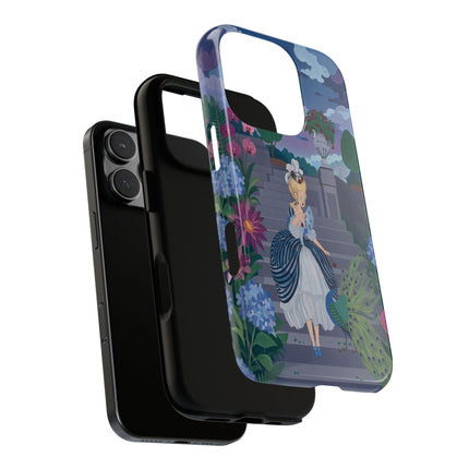 🦚🌸 The Peacock Garden Terrace Phone Case – Art Deco Floral Elegance