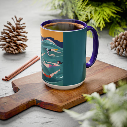 Summer Splash Colorful Mugs – Retro Beach Joy & Carefree Summer Vibes