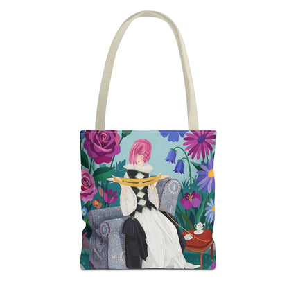 🌹🧶 The Lady Of The Golden Yarn Tote Bag – Art Deco Floral Elegance