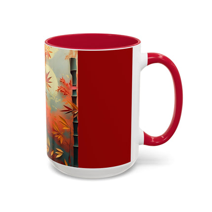 Red Panda at an Autumn Bamboo Grove Colorful Mugs (11oz, 15oz)