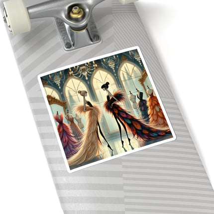 🧚👗 Couture & Wings Kiss-Cut Sticker – Fairy Fashion & Enchanted Glamour