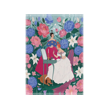 🌸💎 The Garden Of Little Treasures Acrylic Art Block – Art Deco Floral Elegance
