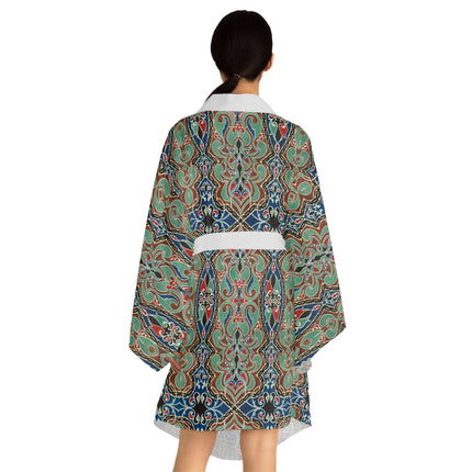 Arabian Ornament by Elizabeth A. Nedwill Long Sleeve Kimono Robe (AOP)