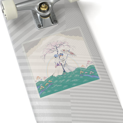 🌈☂️ Beneath The Rainbow Tree Kiss-Cut Stickers – Art Deco Spring Fantasy