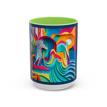 Surfing Zebra Colorful Mugs (11oz, 15oz)