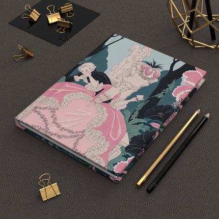 🌸💘 The Lady Of The Secret Cupid Garden Hardcover Journal – Art Deco Floral Romance