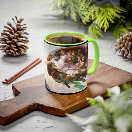 The Creation of Adam by Michelangelo Buonarroti Colorful Mugs (11oz, 15oz)