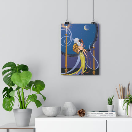 Smoke and Secrets: A Glamorous Encounter in Prohibition Era Giclée Art Print
