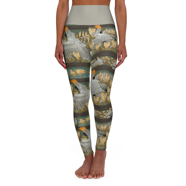 Cockatoos & Magnolia by Maurice Pillard Verneuil High Waisted Yoga Leggings (AOP)