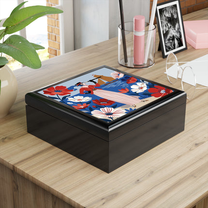 🌊🔭 The Lady Of The Seaside Lookout Jewelry Box – Art Deco Nautical Adventure