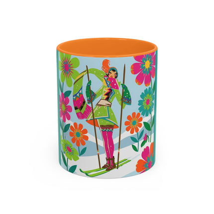 🎿🌸 The Winter Flower Adventurer Colorful Mug – Colorful Ski Fantasy