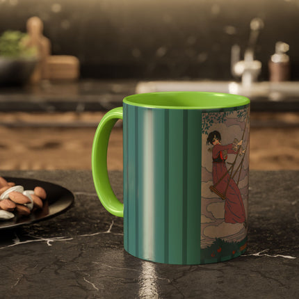 La balançoire by Georges Lepape Colorful Mugs (11oz, 15oz)