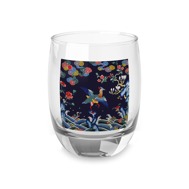 Rank Badge with Mandarin Duck Whiskey Glass