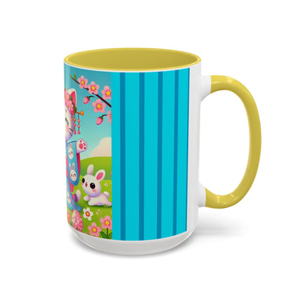 Springtime Kitten’s Easter Joy Colorful Mugs (11oz, 15oz)