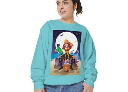 Moonlit Pirate Halloween Unisex Garment-Dyed Sweatshirt