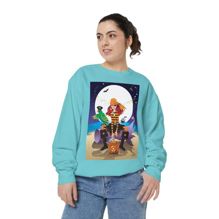 Moonlit Pirate Halloween Unisex Garment-Dyed Sweatshirt