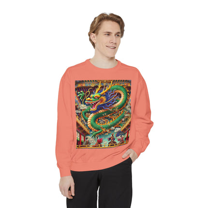 Tibetan Dragon Over Kabuki Duel Sweatshirt