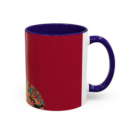 Butterfly Empress of the Crimson Pavilion Colorful Mug (11oz, 15oz) – Art Deco Beauty, Butterfly Elegance & Ornamental Style