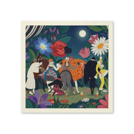 🌙🎭 The Moonlit Garden Masquerade Napkins – Art Deco Floral Fantasy