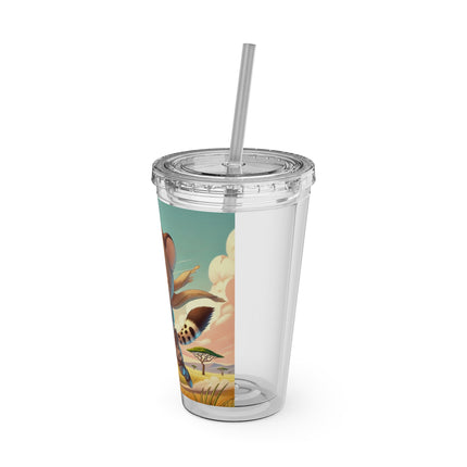 Swift Cheetah Sunsplash Tumbler with Straw, 16oz