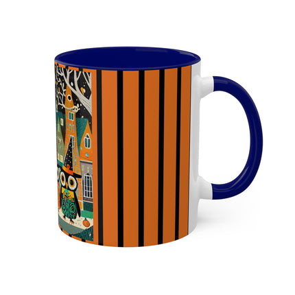 Night of the Trick-or-Treating Owlets Colorful Mugs, 11oz