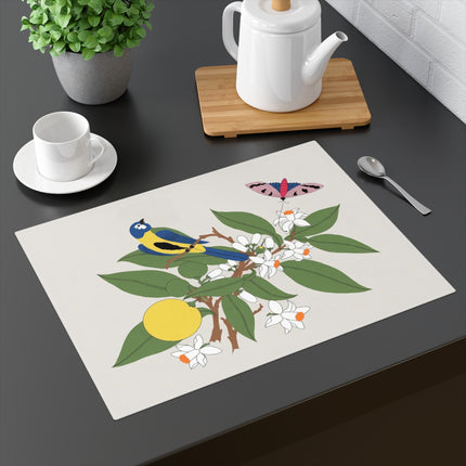 Blue Tit & Butterfly Placemat – Spring Harmony & Delicate Beauty