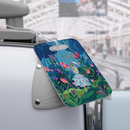 🌸☂️ A Stroll Through The Enchanted Forest Luggage Tag – Art Deco Floral Fantasy