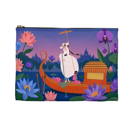 🪷🛶 The Lady Of The Lotus Lake Accessory Pouch – Art Deco Garden Voyage