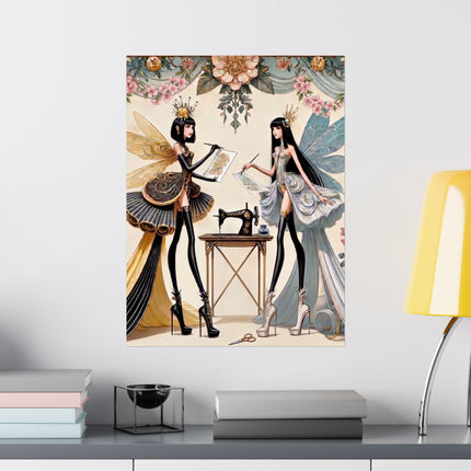 🧚✨ The Quiet Work of Fairies Matte Vertical Poster – Enchanted Atelier & Gentle Magic