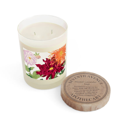 Dahlia Flower by Tanigami Kônan Scented Candle - Full Glass, 11oz - The White Tea & Fig, The Lavender & Sage, and The Ocean Mist & Moss