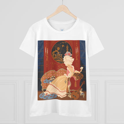 🎼🐈 The Lady Of The Midnight Salon Cotton Tee – Art Deco Fashion Illustration