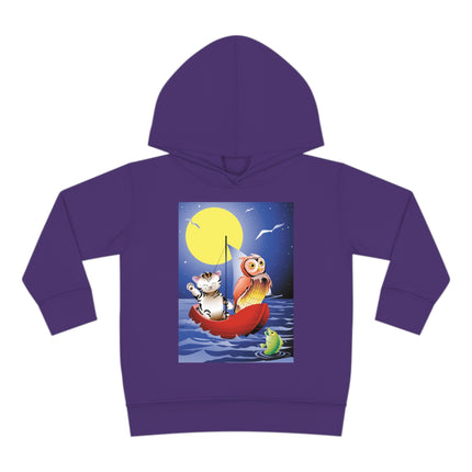 Embarking on a Moonlit Journey Toddler Pullover Fleece Hoodie