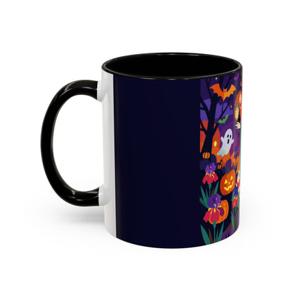 🌙🎃 The Moonlit Garden Masquerade Colorful Mug – Floral Halloween Charm