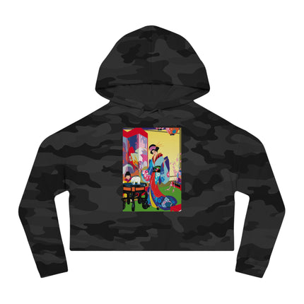 A Timeless Journey by Umberto Brunelleschi Women’s Cropped Hooded Sweatshirt