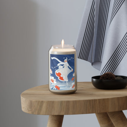 ❄️⛸️ The Winter Skater’s Flight Scented Soy Candle – Art Deco Floral Fantasy