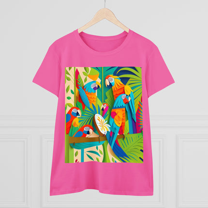 Colorful Macaws Women's Midweight Cotton Tee