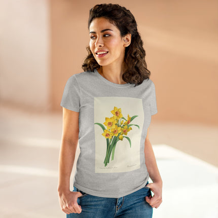 Choix des plus belles fleurs, Plate 052 by Pierre Joseph Redouté  Women's Midweight Cotton Tee
