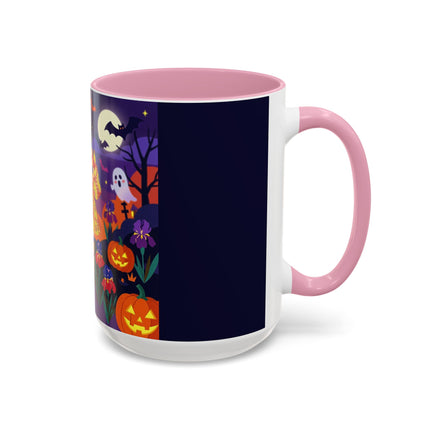 🌙🎃 The Moonlit Garden Masquerade Colorful Mug – Floral Halloween Charm