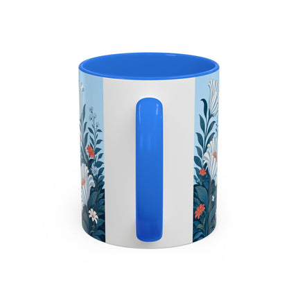 🎨💙 The Enchanted Garden Artist Colorful Mug – Art Deco Floral Whimsy