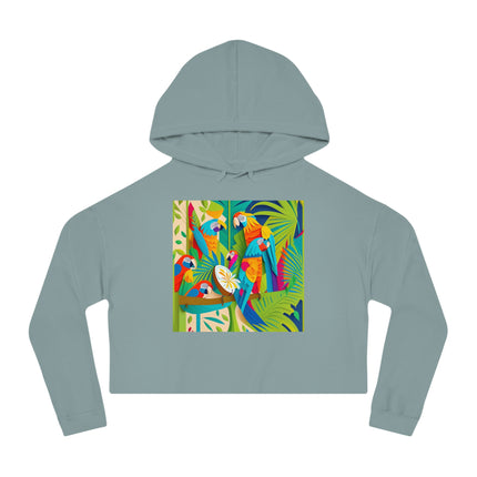 Colorful Macaws Women’s Cropped Hooded Sweatshirt