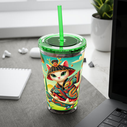 Dragon Dance on Wheels Sunsplash Tumbler with Straw, 16oz